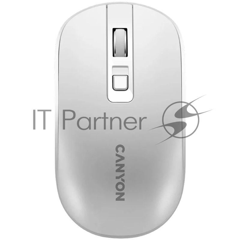 Мышь беспроводная Canyon MW-18 белый, 1600 dpi, радиоканал, USB, кнопки - 4