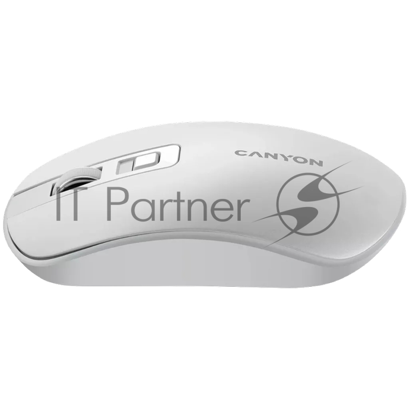 Мышь беспроводная Canyon MW-18 белый, 1600 dpi, радиоканал, USB, кнопки - 4