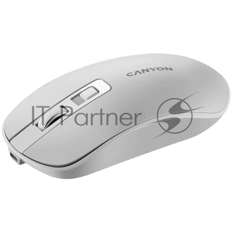 Мышь беспроводная Canyon MW-18 белый, 1600 dpi, радиоканал, USB, кнопки - 4