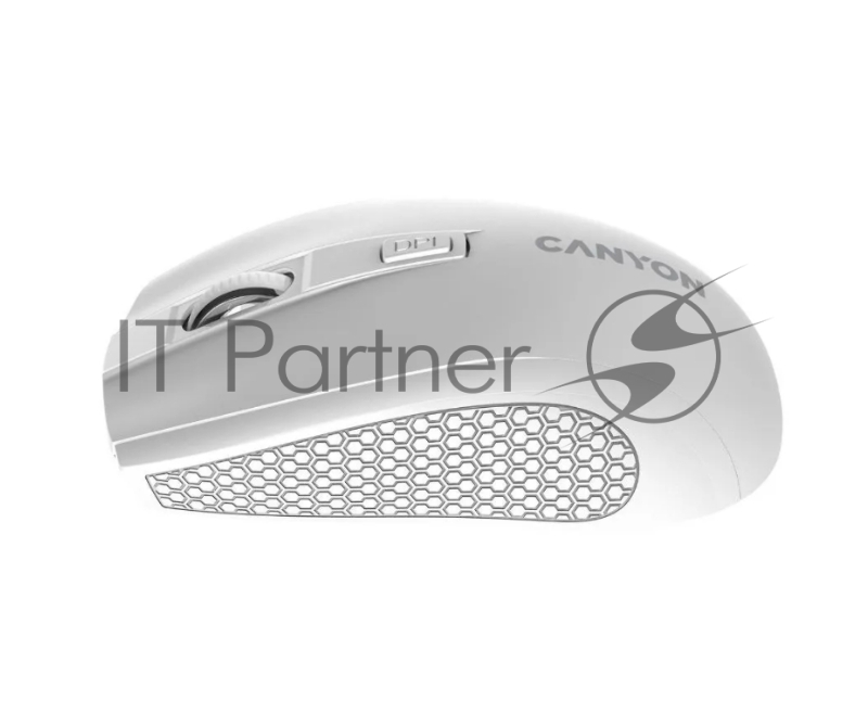 Мышь беспроводная Canyon MW-7 белый, 1600 dpi, радиоканал, USB, кнопки - 4