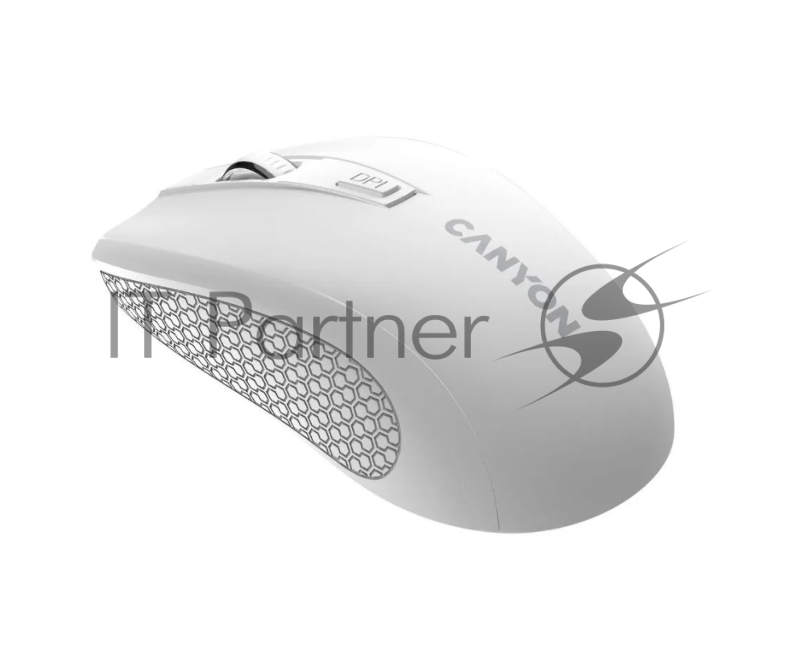 Мышь беспроводная Canyon MW-7 белый, 1600 dpi, радиоканал, USB, кнопки - 4