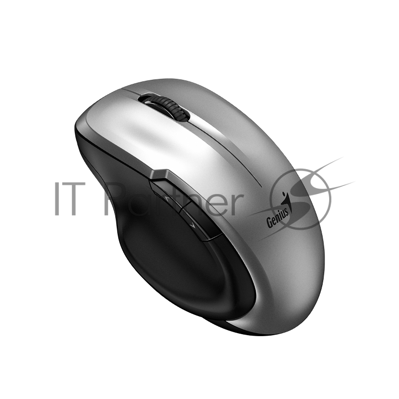 Мышь беспроводная Genius Ergo 8200S серебристый, 1200 dpi, радиоканал, USB, кнопки - 5