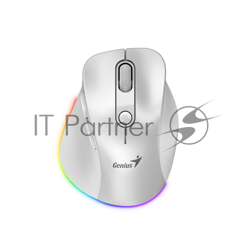 Мышь беспроводная Genius Ergo 9000S Pro перламутрово-белый, 2400 dpi, радиоканал, Bluetooth, USB, кнопки - 6