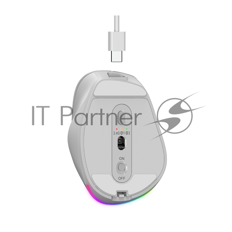 Мышь беспроводная Genius Ergo 9000S Pro перламутрово-белый, 2400 dpi, радиоканал, Bluetooth, USB, кнопки - 6