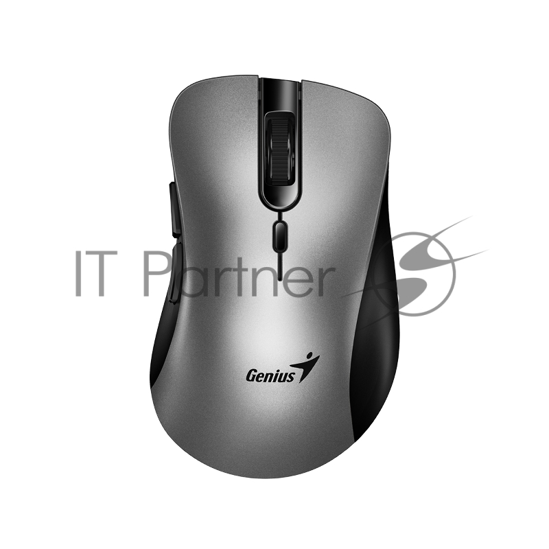 Мышь беспроводная Genius Ergo 8100S AI серебристо-серый, 1600 dpi, радиоканал, USB, кнопки - 6