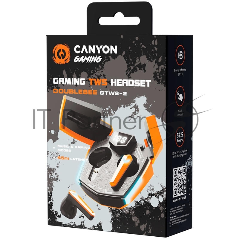 Наушники игровые CANYON headset Doublebee GTWS-2 Gaming Orange