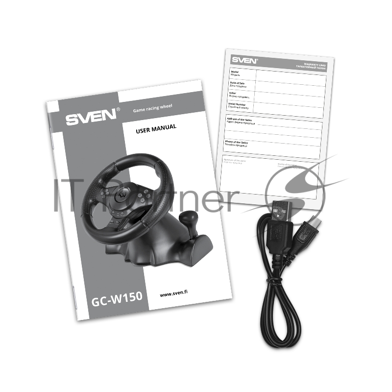 Руль Sven GC-W150 16кноп. (с педалями) черный
