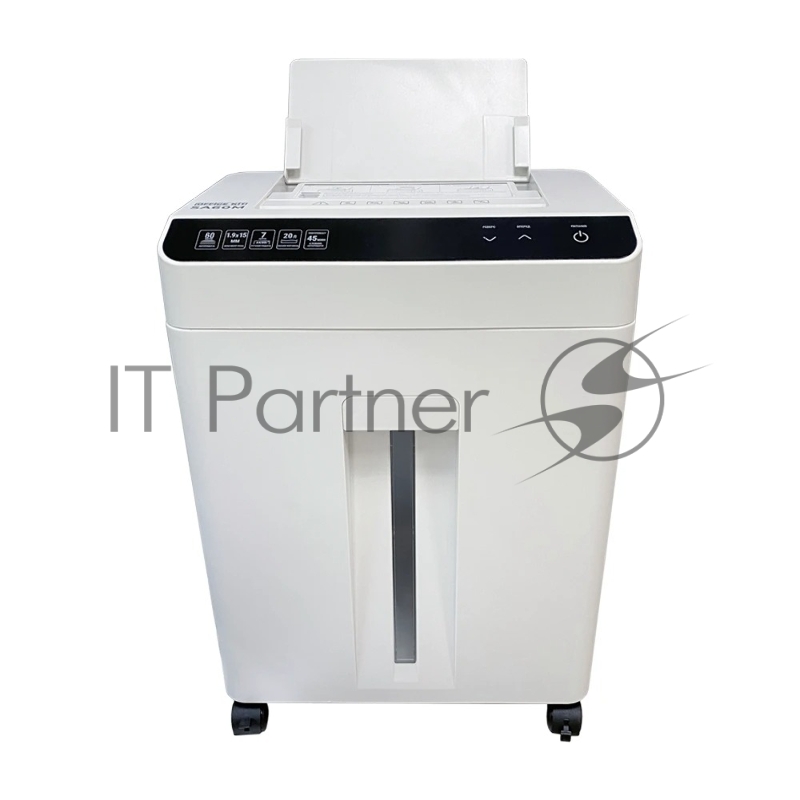 Шредер Office Kit SA60M (1,9х15) белый с автоподачей (секр.P-5) фрагменты 60лист. 20лтр. скобы