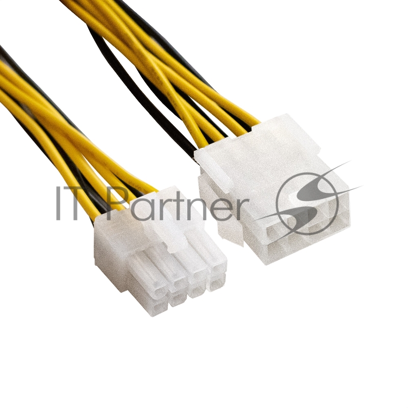 Удлинитель кабеля питания материнской платы +12V ExeGate EX-EXT-8M8F-0.2 (8pin EPS12V M/8pin EPS12V F, 0,2м)