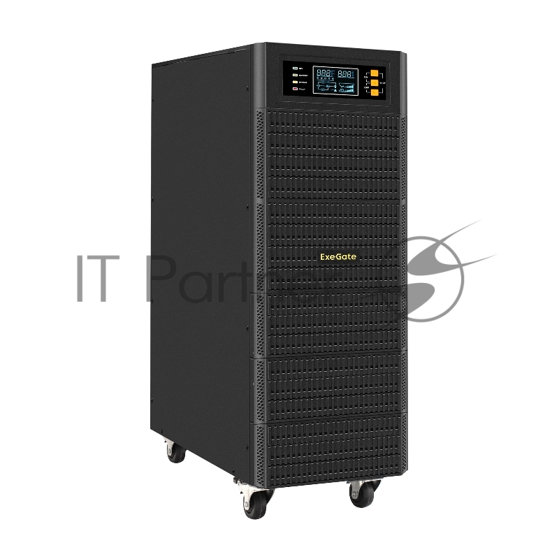ИБП On-line ExeGate PowerExpert TL-575-6kVA.240V.LCD.AVR.T.USB <6000VA/6000W, On-Line, PF=1, LCD, клеммы, RS232, USB, SNMP-slot, встроенные батареи 12V 7.2Ah -20шт, возможность подключения до 4 внешних батарейных блоков 240В, Tower, металл
