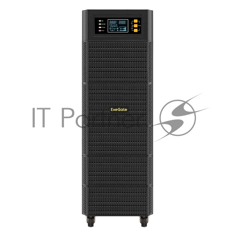ИБП On-line ExeGate PowerExpert TL-575-10kVA.192V.LCD.AVR.T.US <10000VA/10000W, On-Line, PF=1, LCD, клеммы, RS232, USB, SNMP-slot, встроенные батареи 12V 7.2Ah - 16шт, возможность подключения до 4 внешних батарейных блоков 192В, Tower, ме