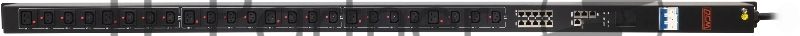 Блок распределения питания Powercom PDU-32AVMS24-18C3-6C9-3P верт.размещ. 18xC13 6xC19 с сетевым мониторингом 3x32A EN 60309 2м