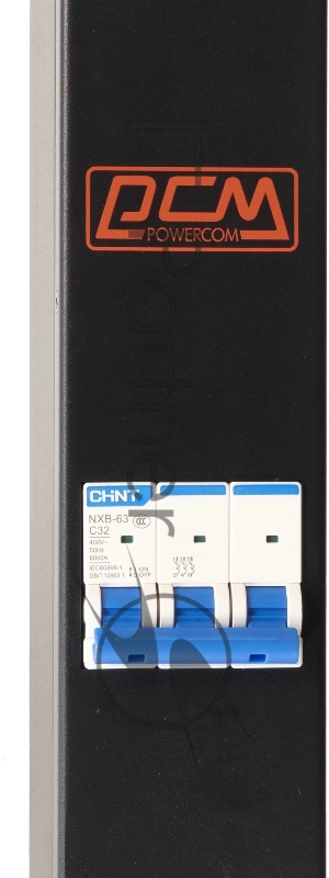Блок распределения питания Powercom PDU-32AVMS24-18C3-6C9-3P верт.размещ. 18xC13 6xC19 с сетевым мониторингом 3x32A EN 60309 2м