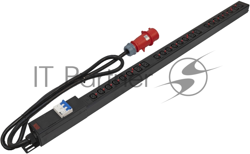 Блок распределения питания Powercom PDU-32AV24-18C3-6C9-3P верт.размещ. 18xC13 6xC19 3x32A IEC 60309 2м