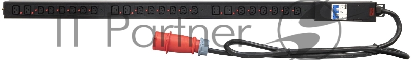 Блок распределения питания Powercom PDU-32AV24-18C3-6C9-3P верт.размещ. 18xC13 6xC19 3x32A IEC 60309 2м
