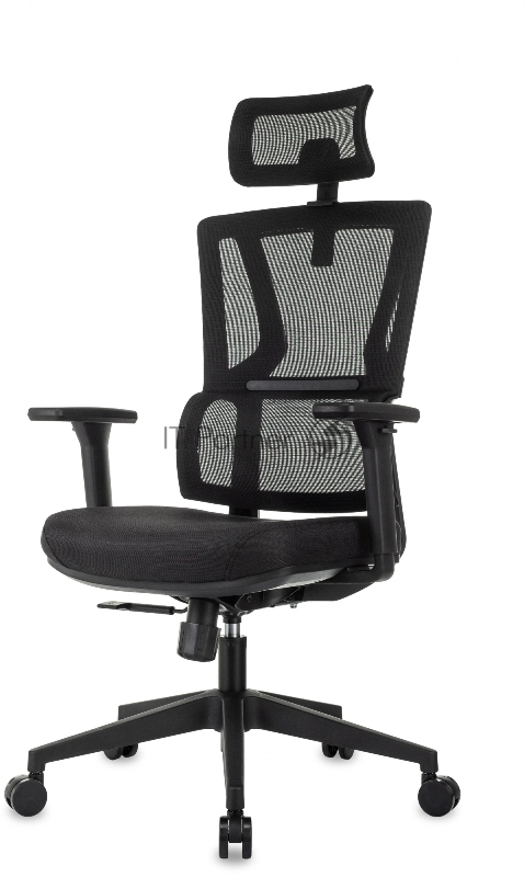 Кресло руководителя Бюрократ MC-711N-H черный сетка/ткань с подголов. крестов. пластик