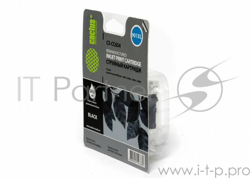 Картридж струйный Cactus CS-CC654 №901 черный для HP DJ 4500/J4580/J4660/J4680 (18мл)