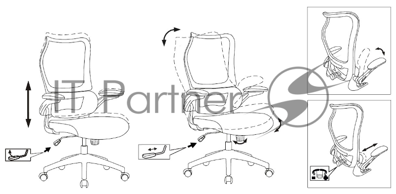 Кресло руководителя Бюрократ Sigma 1 черный сетка/ткань крестов. пластик