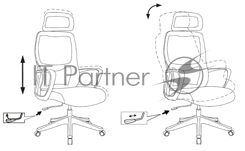 Кресло руководителя Бюрократ Wise черный сетка/ткань с подголов. крестов. пластик
