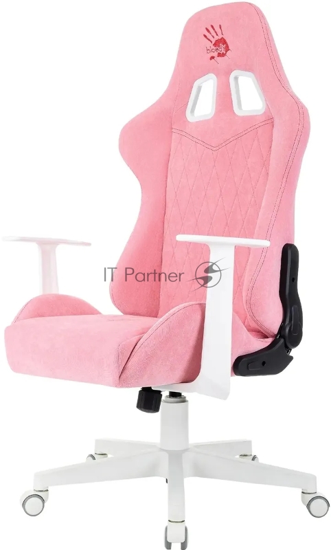 Кресло игровое A4Tech Bloody GC-930 розовый с подголов. крестов. пластик пластик белый
