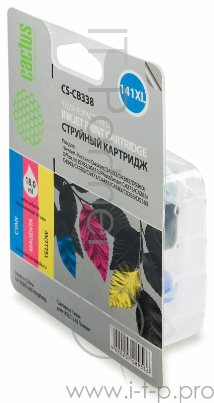 Картридж струйный Cactus CS-CB338 №141XL многоцветный для HP DJ D4263/D4363/D5360/DJ J5783/J6413/PS