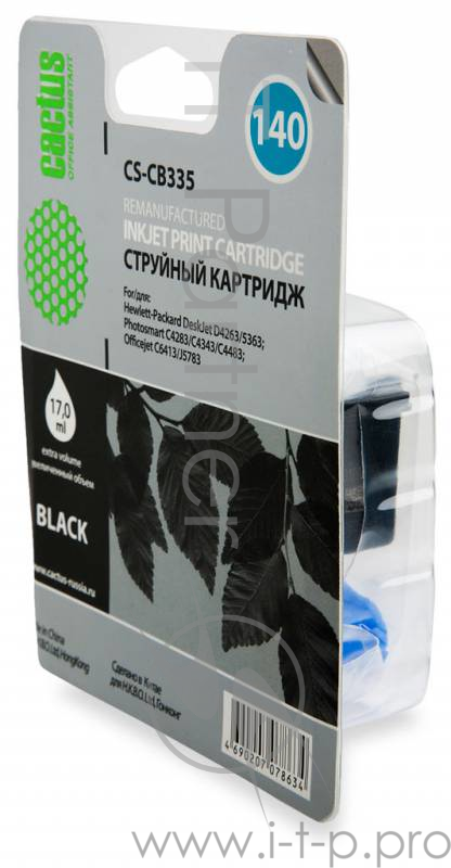 Картридж струйный Cactus CS-CB335 №140 черный для HP DJ D4263/D4363 (17мл)
