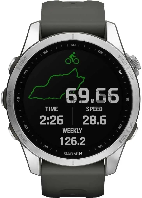Смарт-часы Garmin Fenix 7s серебристый с графитовым ремешком 42мм