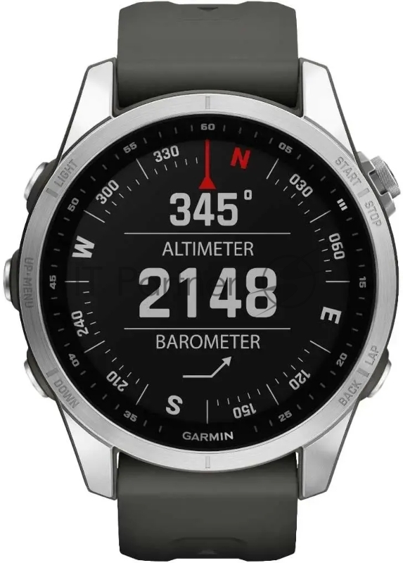 Смарт-часы Garmin Fenix 7s серебристый с графитовым ремешком 42мм