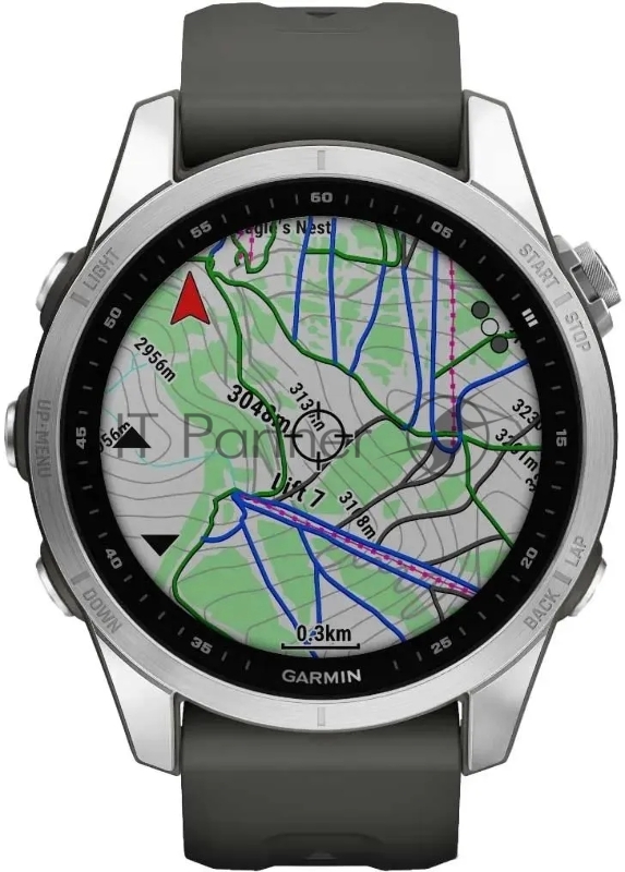 Смарт-часы Garmin Fenix 7s серебристый с графитовым ремешком 42мм