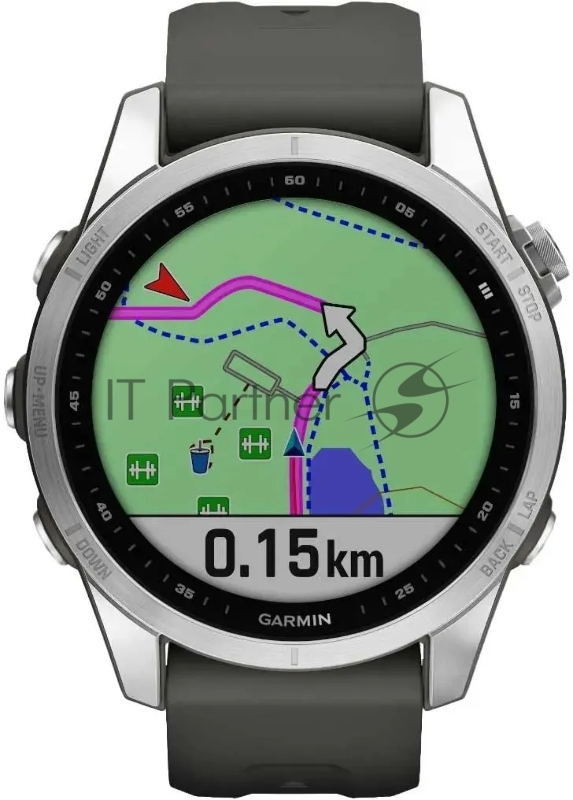 Смарт-часы Garmin Fenix 7s серебристый с графитовым ремешком 42мм