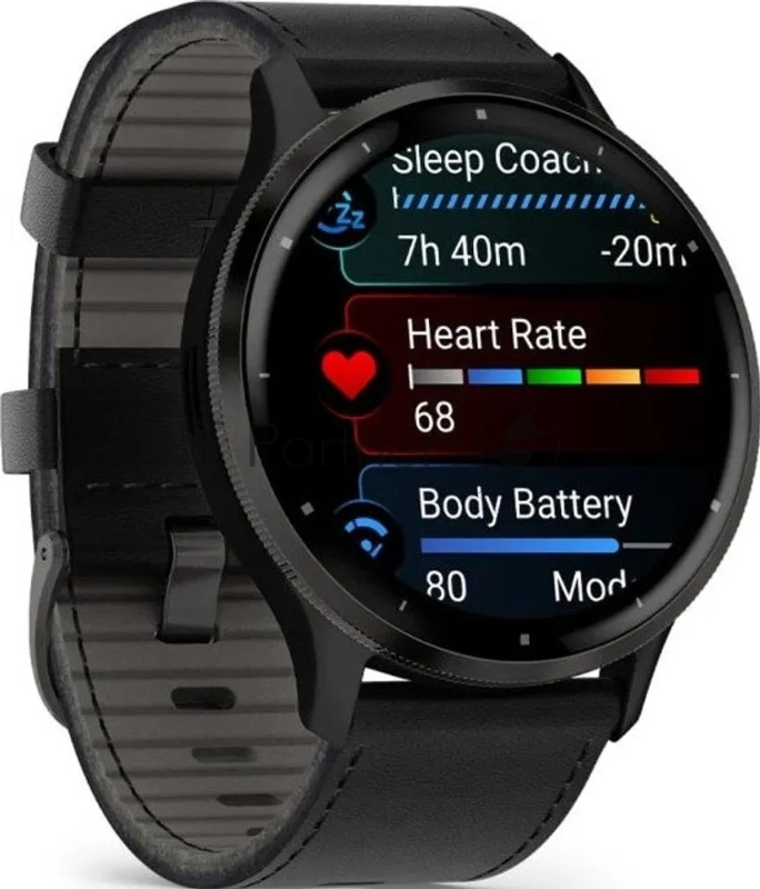 Смарт-часы Garmin Venu 3 черный, кожаный ремешок 45мм