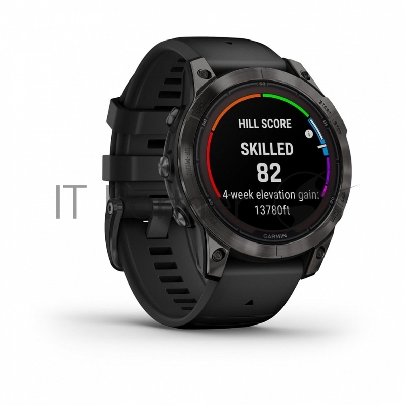 Смарт-часы Garmin Fenix 7 Pro Sapphire Solar титановый угольно-серый DLC, черный ремешок 47мм