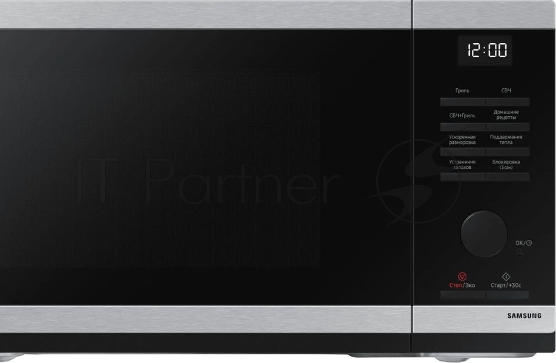 Микроволновая печь Samsung MG23DG4524ATBW нержавеющая сталь/черный 23л. 800Вт переключатели - поворотный механизм