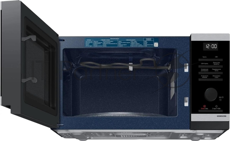 Микроволновая печь Samsung MG23DG4524ATBW нержавеющая сталь/черный 23л. 800Вт переключатели - поворотный механизм