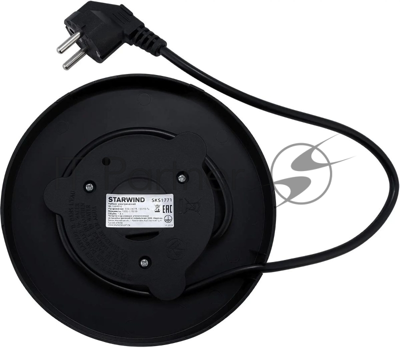 Чайник электрический Starwind SKS1771 1.8л. 1700Вт серебристый/черный корпус: металл/пластик