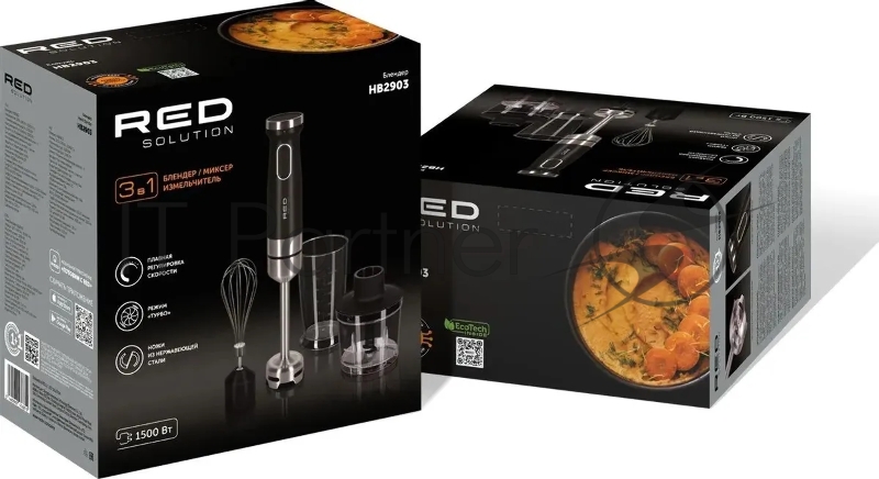 Блендер погружной Red Solution HB2903 1200Вт черный/стальной