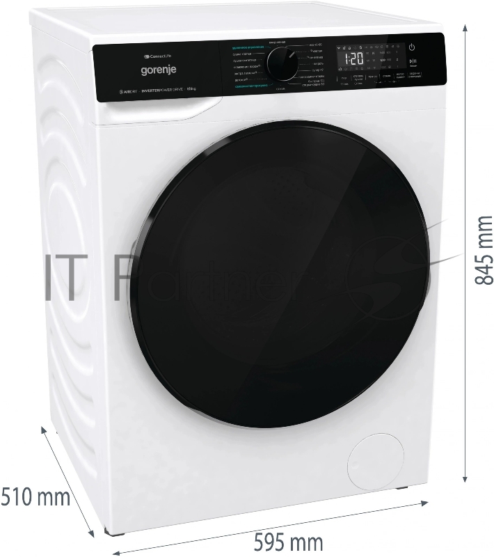 Стиральная машина Gorenje WD2PA854ADW/C класс: A++ загр.фронтальная макс.:8кг белый инвертер