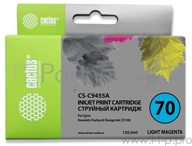 Картридж струйный Cactus CS-C9455A №70 светло-пурпурный для HP DJ Z3100 (130мл)