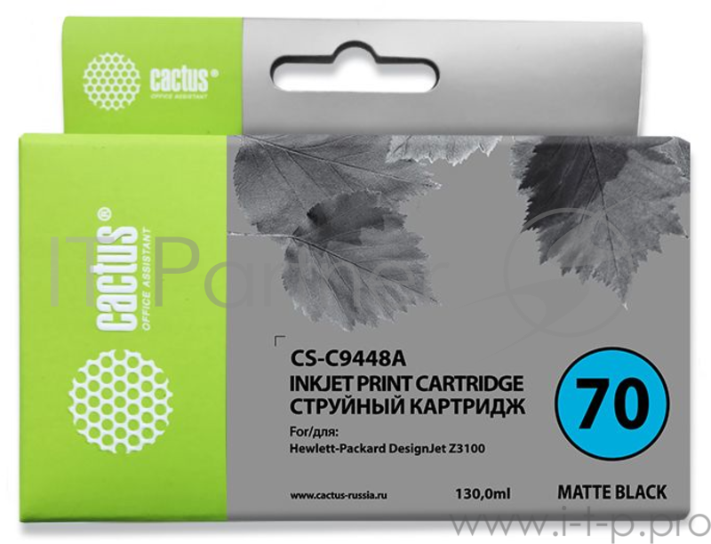Картридж струйный Cactus CS-C9448A №70 черный матовый для HP DJ Z3100 (130мл)