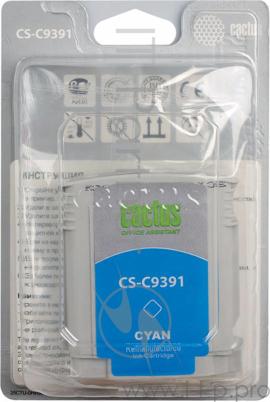 Картридж струйный Cactus CS-C9391 №88 голубой для HP DJ Pro K550 (29мл)