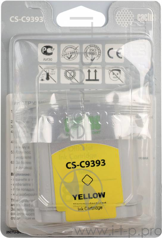 Картридж струйный Cactus CS-C9393 №88 желтый для HP DJ Pro K550 (29мл)