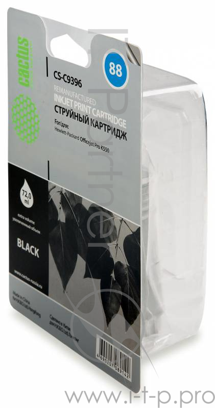 Картридж струйный Cactus CS-C9396 №88 черный для HP DJ Pro K550 (72мл)