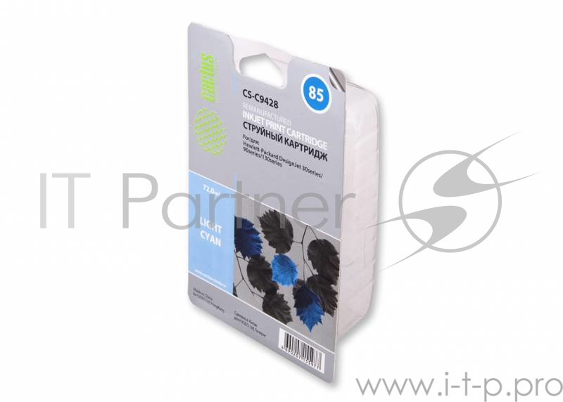 Картридж струйный Cactus CS-C9428 №85 светло-голубой для HP DJ 30/130 (72мл)