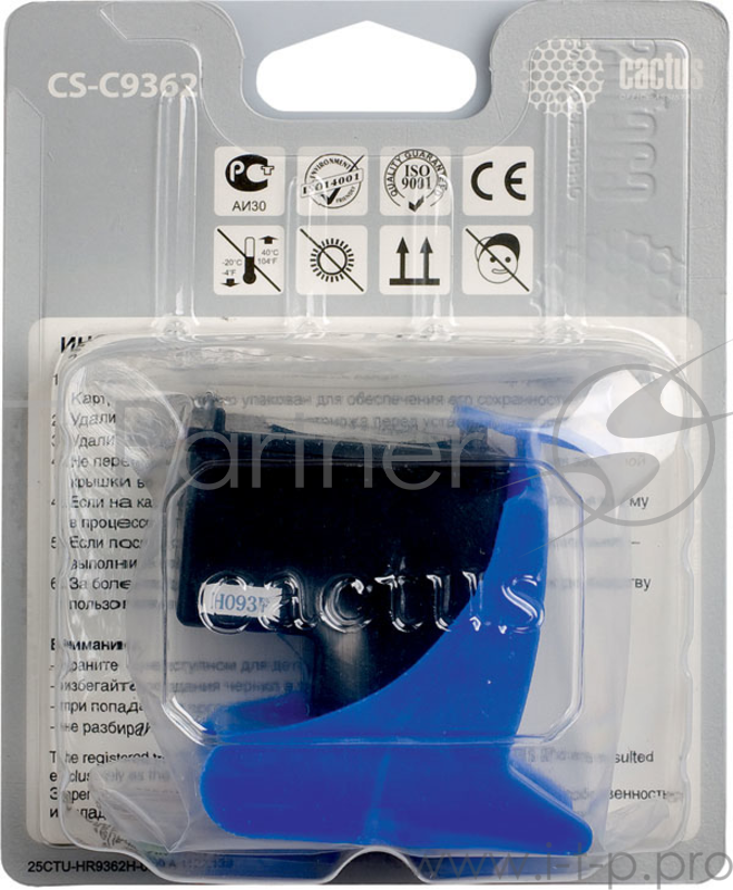 Картридж струйный Cactus CS-C9362 №132 черный для HP DJ 5443/D4163/DJ 6215/PS 2573/C3183/D5163/PSC 1