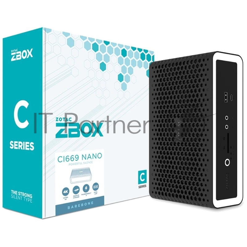 Платформа системного блока с ЦПУ Zotac ZOTAC ZBOX NANO, SFF, FANLESS, i7-1355U, 2 DDR5 SODIMM, M.2 SSD, 2.5 SATAIII BAY, 2 GLAN, WIFI, BT, USBDRV, DP/HDMI, EU+UK PLUG