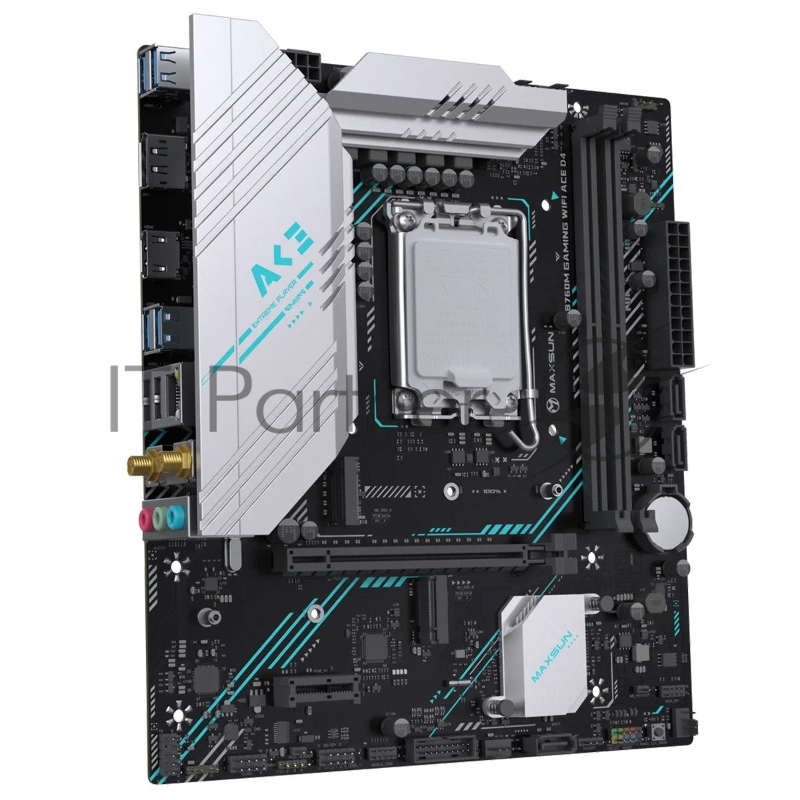 Материнская плата Maxsun MS-B760M GAMING WIFI ACE D4 B760 LGA1700 2xDDR4 1xPCIEx16 1xPCIEx1 2xM.2 6xUSB3.2Gen1 4xUSB2.0 3xSATA3.0 1G DP HDMI M-ATX RTL