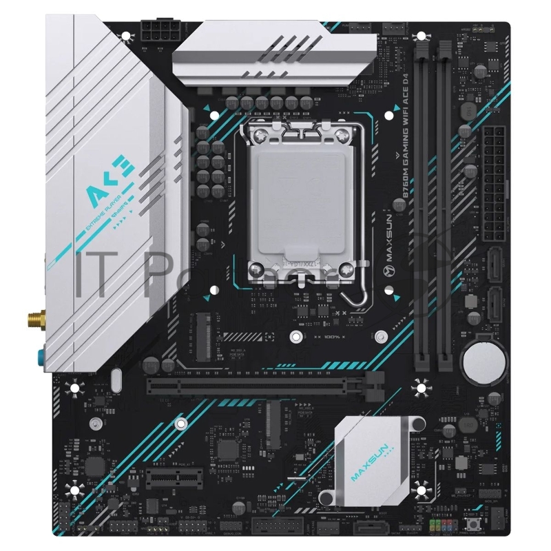 Материнская плата Maxsun MS-B760M GAMING WIFI ACE D4 B760 LGA1700 2xDDR4 1xPCIEx16 1xPCIEx1 2xM.2 6xUSB3.2Gen1 4xUSB2.0 3xSATA3.0 1G DP HDMI M-ATX RTL