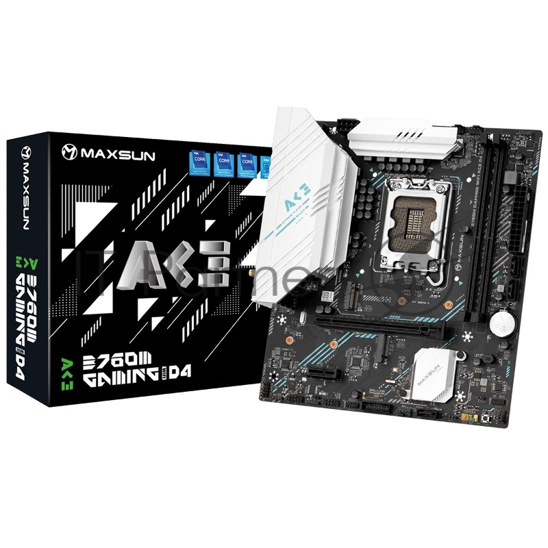 Материнская плата Maxsun MS-B760M GAMING WIFI ACE D4 B760 LGA1700 2xDDR4 1xPCIEx16 1xPCIEx1 2xM.2 6xUSB3.2Gen1 4xUSB2.0 3xSATA3.0 1G DP HDMI M-ATX RTL