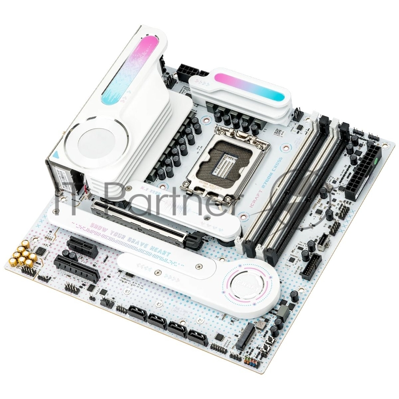 Материнская плата Maxsun MS-iCraft B760M CROSS B760 LGA1700 4xDDR5 1xPCIEx16 1xPCIEx4 1xPCIEx1 3xM.2 1*TypeC(20Gpbs) 1*TypeC(10Gpbs) 6xUSB3.2Gen1 8xUSB2.0 4xSATA3.0 2.5G DP HDMI M-ATX RTL