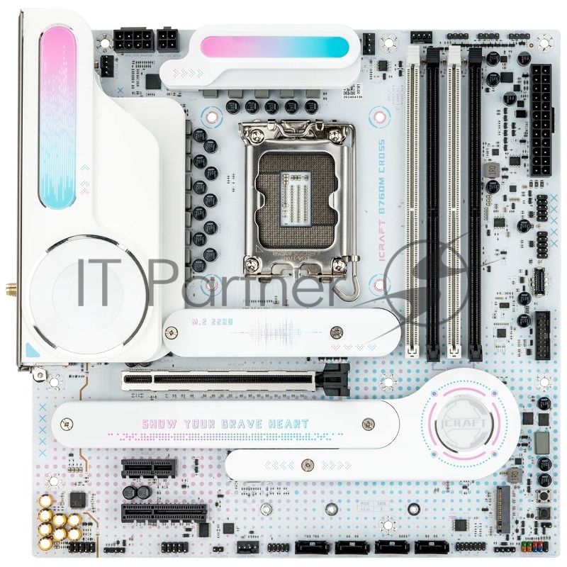 Материнская плата Maxsun MS-iCraft B760M CROSS B760 LGA1700 4xDDR5 1xPCIEx16 1xPCIEx4 1xPCIEx1 3xM.2 1*TypeC(20Gpbs) 1*TypeC(10Gpbs) 6xUSB3.2Gen1 8xUSB2.0 4xSATA3.0 2.5G DP HDMI M-ATX RTL